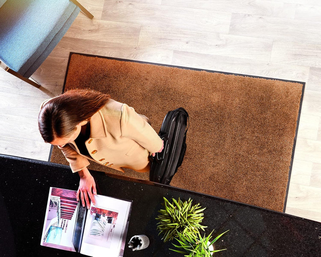 45 W x 95 L Navy Nylon Entrance Floor Mat with Rubber Backing N538481