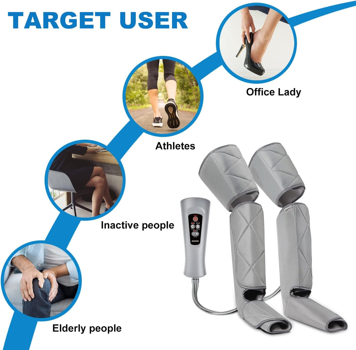 Leg Massager with 6 Modes 4 Intensities Y435378