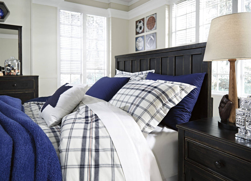 Black Twin Panel Headboard H482474