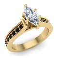 Black Diamond Ring 1.00 CT TW 14K Gold Y490