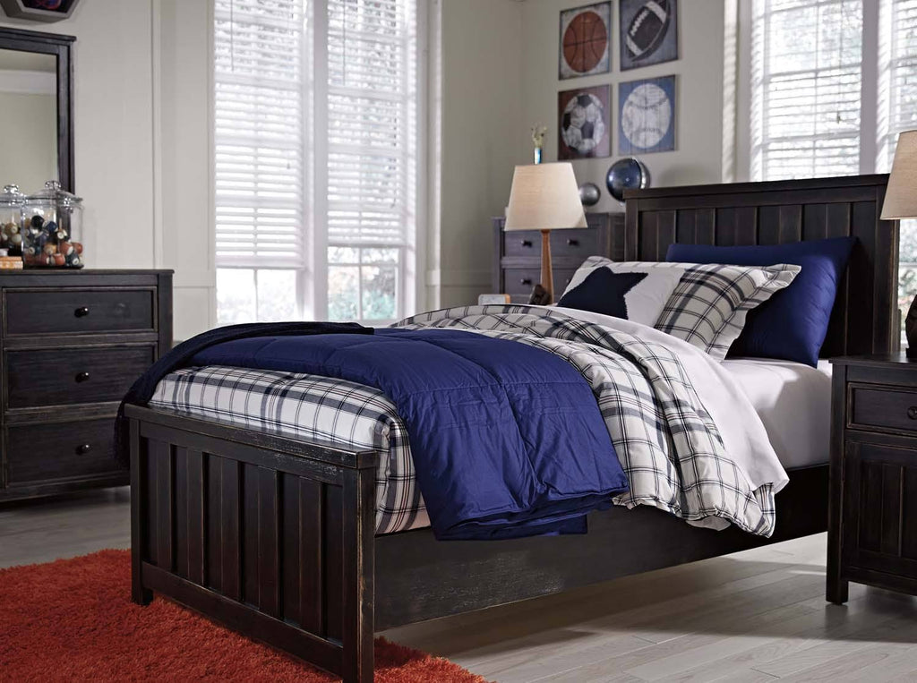 Black Twin Panel Headboard H482474