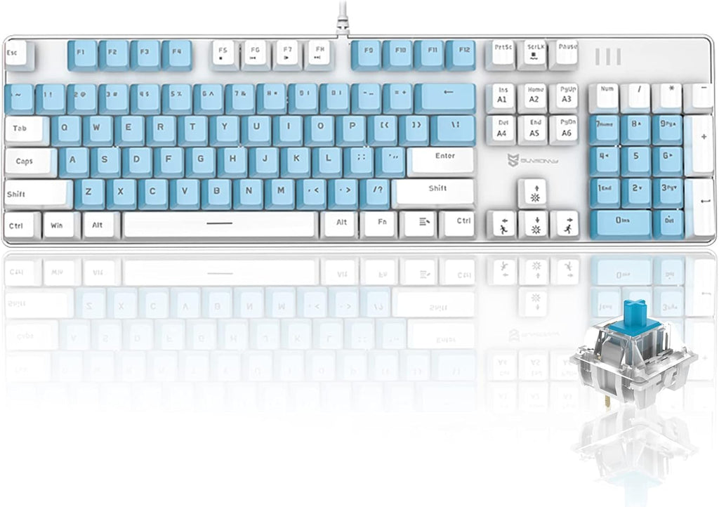 Compact Wired Mechanical Gaming Keyboard with Blue Switches H945375