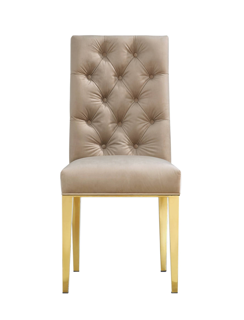 Beige Velvet Dining Chair - Set of 2 Y4684