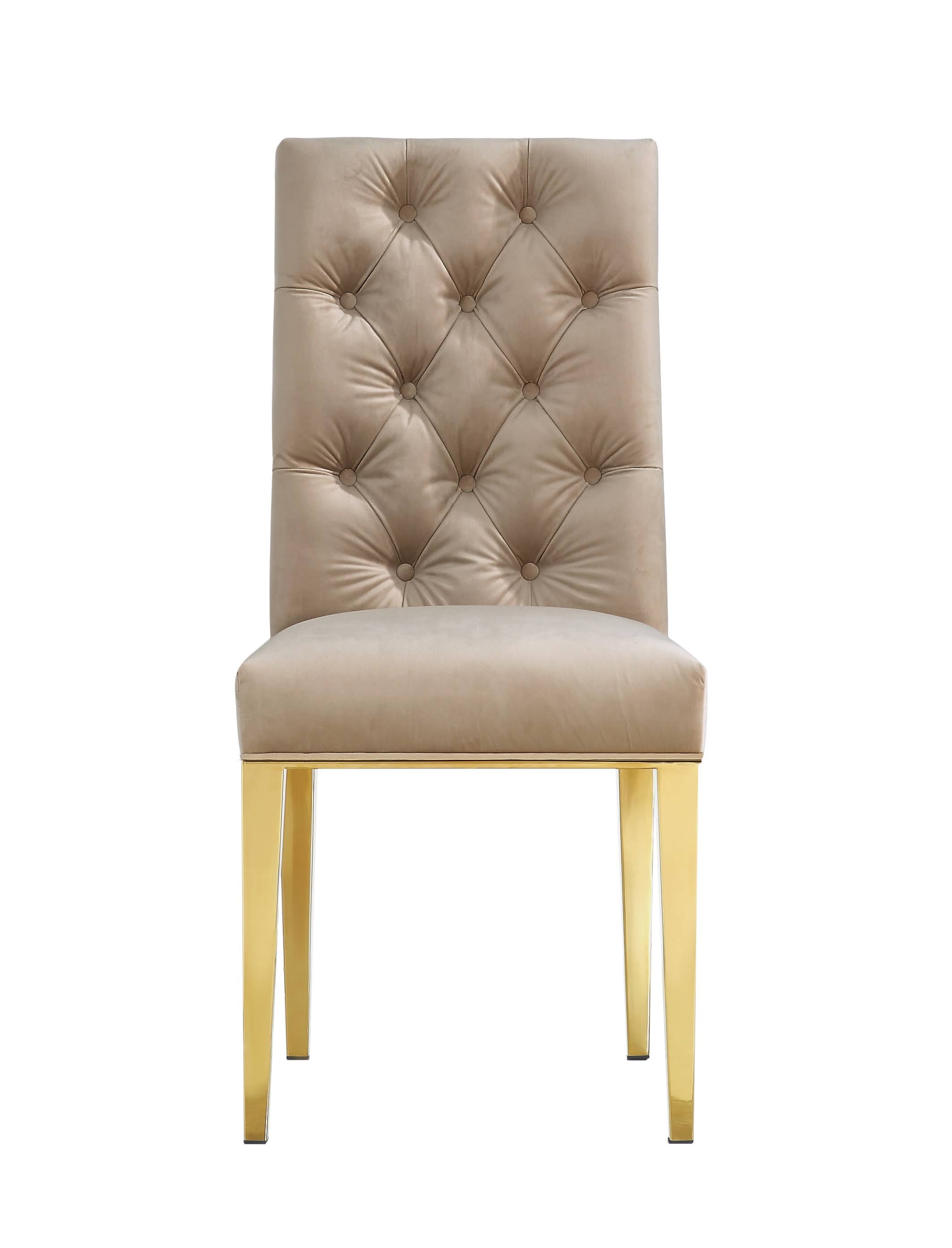 Beige Velvet Dining Chair - Set of 2 Y4684