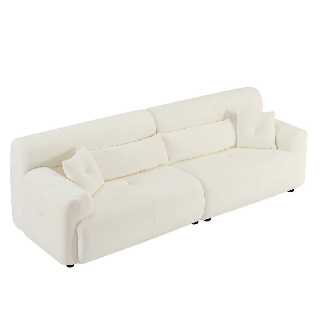 Beige Faux Rabbit Fur Sofa S283