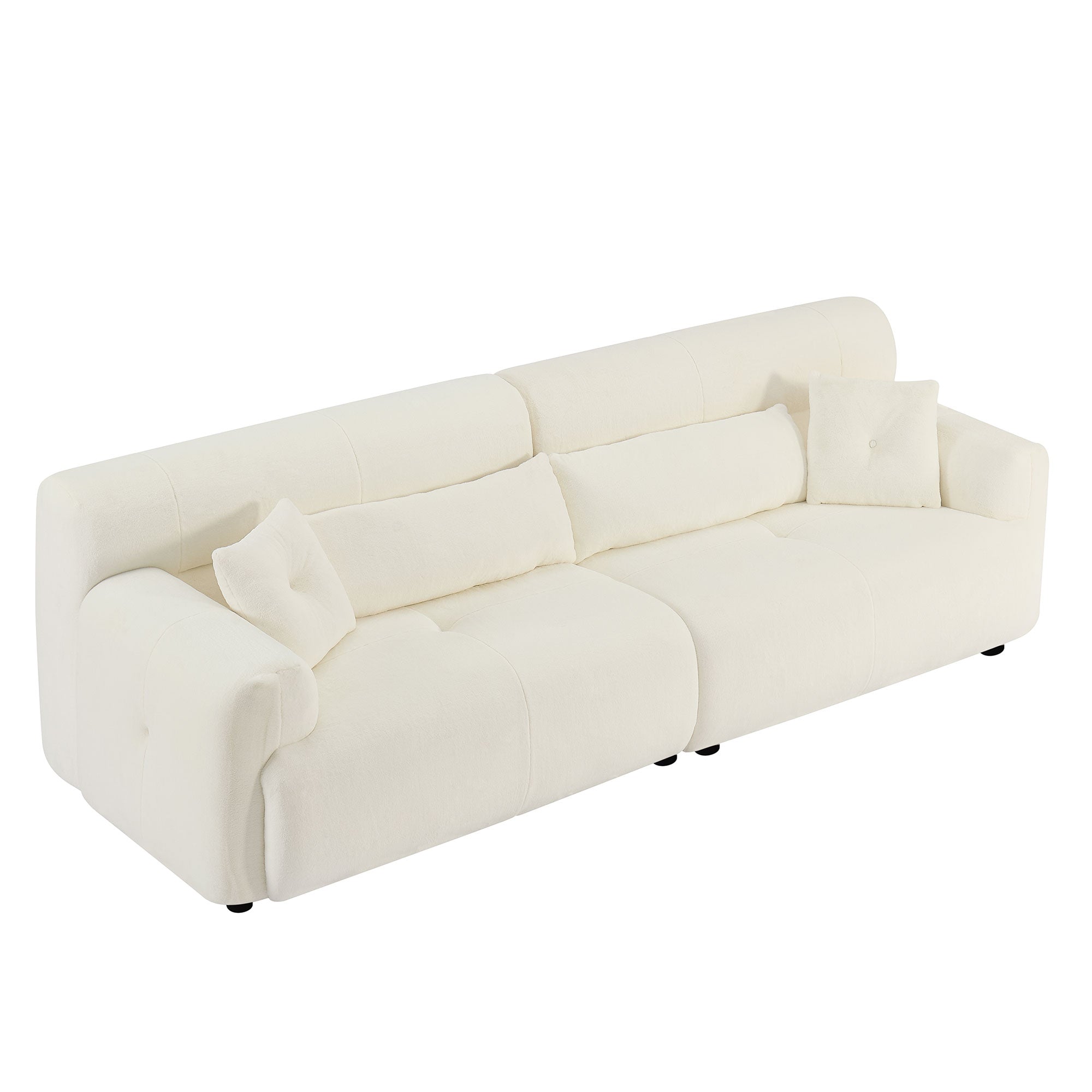 Beige Faux Rabbit Fur Sofa S283