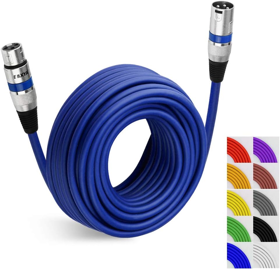 Black Pack of 2 XLR Microphone Cable 50 Ft I170225