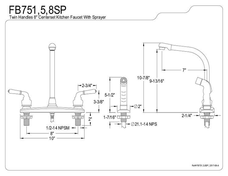 Oil Rubbed Bronze Centerset Kitchen Faucet with Sprayer T971
