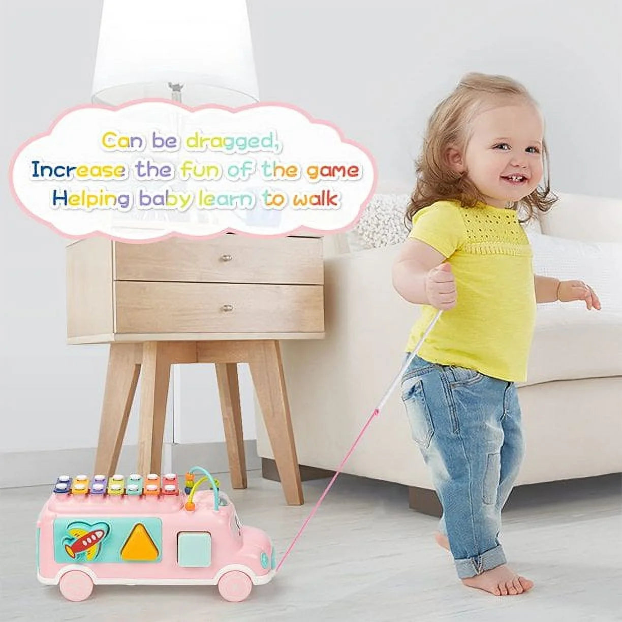 Musical Bus Xylophone Toy with Building Blocks C917