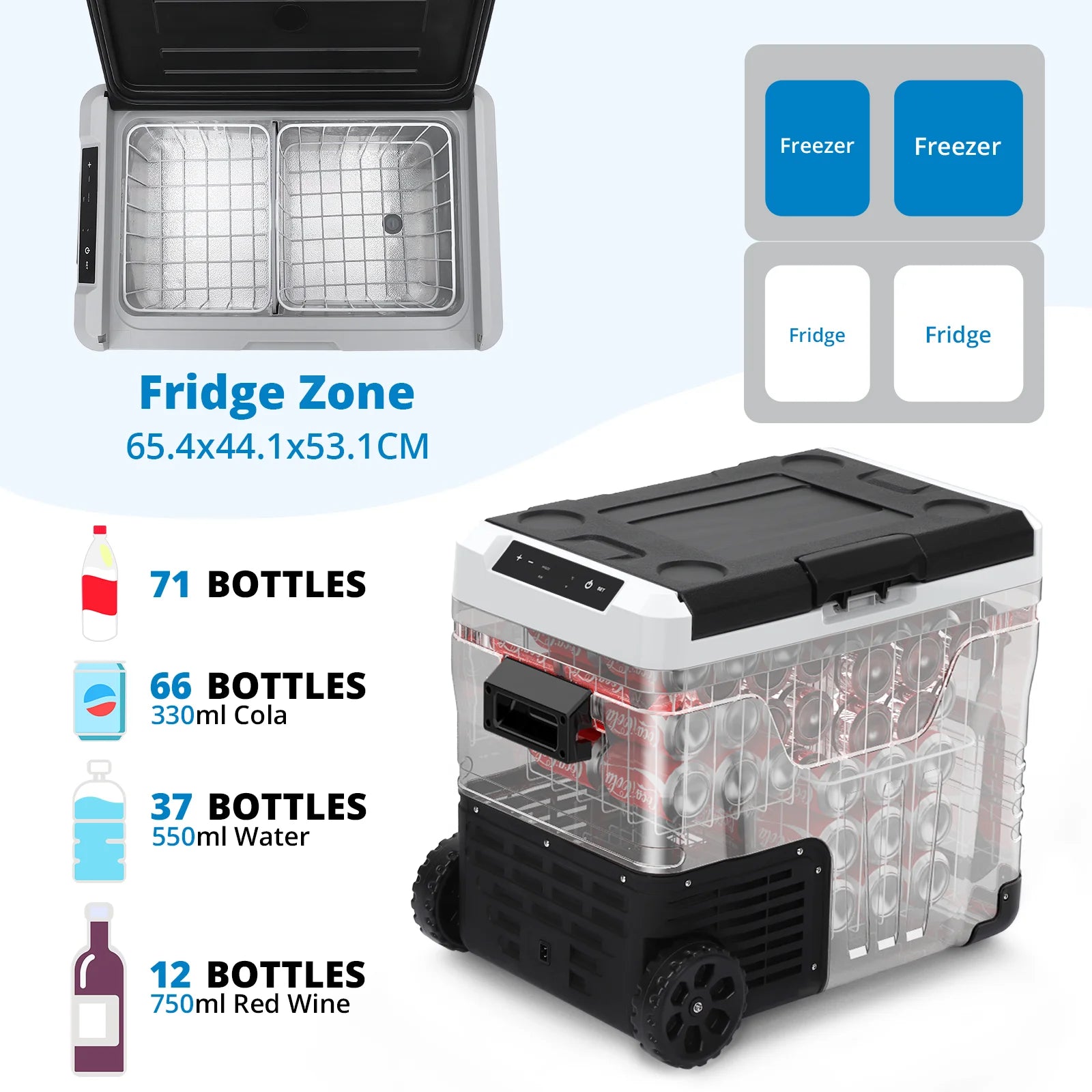 12 Volt 53 Quarts Portable Car Refrigerator Freezer P43495