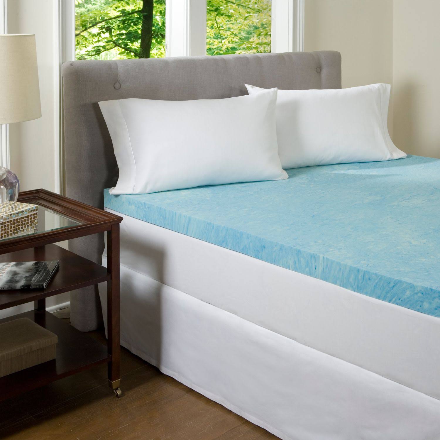 2-Inch Gel Memory Foam Mattress Topper, Blue, Full Y5304