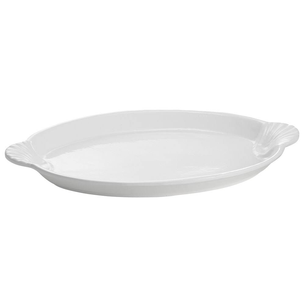 White Cast Aluminum Oval Shell Platter V4715