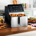 8-Qt Digital Air Fryer with Guided Cooking, Stainless Steel P95995