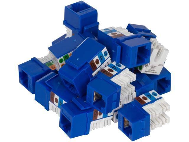 Cat6 RJ45 Keystone Jack Blue (100 Pack) M527