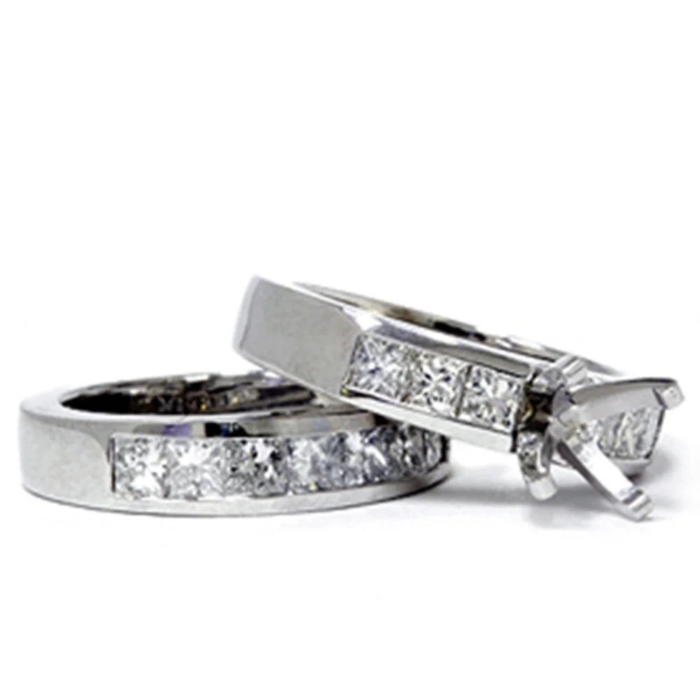 14K Princess Cut Diamond Engagement Ring Setting K955787