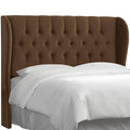 Brown Tufted Wingback Headboard California King I7025