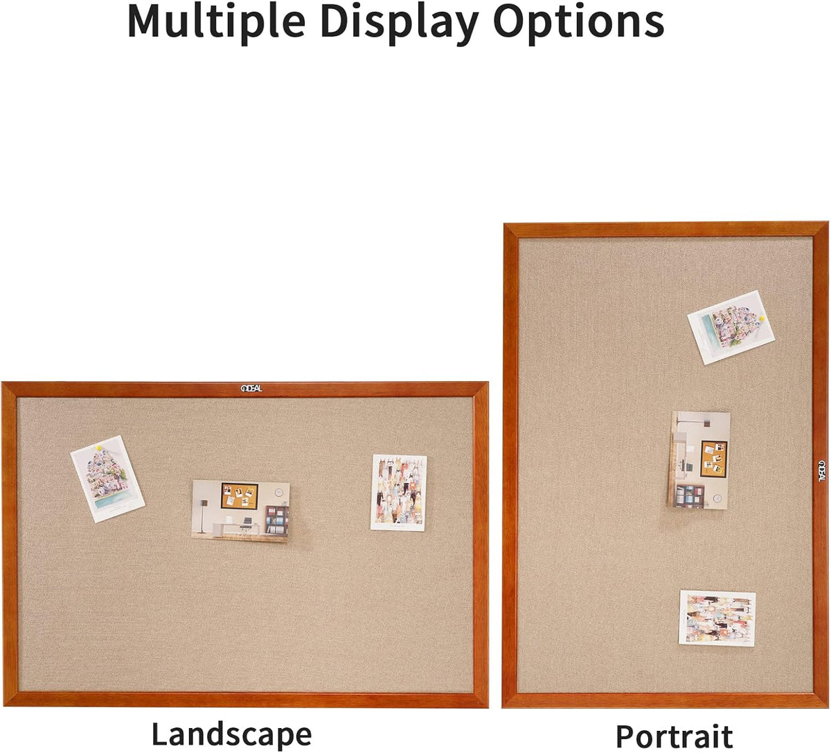 100% Wood Framed Canvas Wall Mounted Bulletin Board 48x36'' E57520