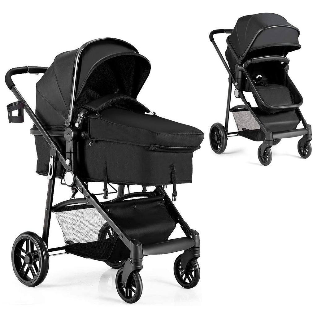 Gray 2 in 1 Convertible Baby Stroller with 5-Point Harness K853