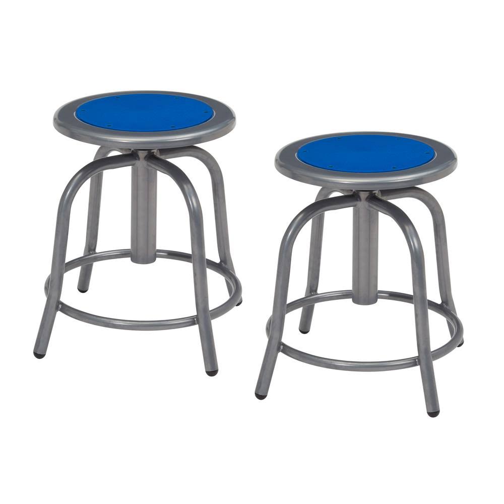 Persian Blue/Gray Steel Swivel Stools, Set of 2 B8718