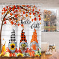 Fall Gnome with Pumpkin Shower Curtain, 72"x72"inch, Durable Fabric with 12 Hooks H10664