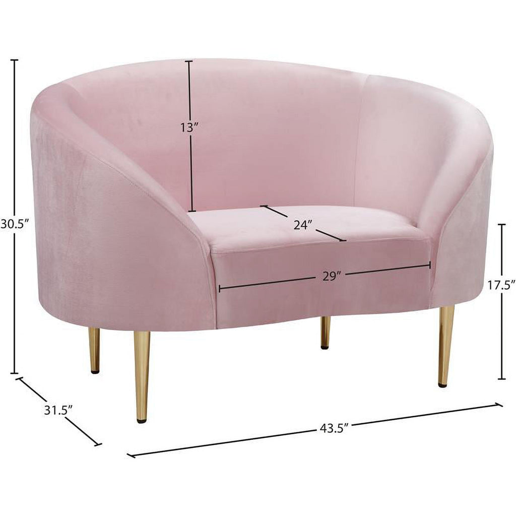 Pink and Gold Velvet Accent Chair B521