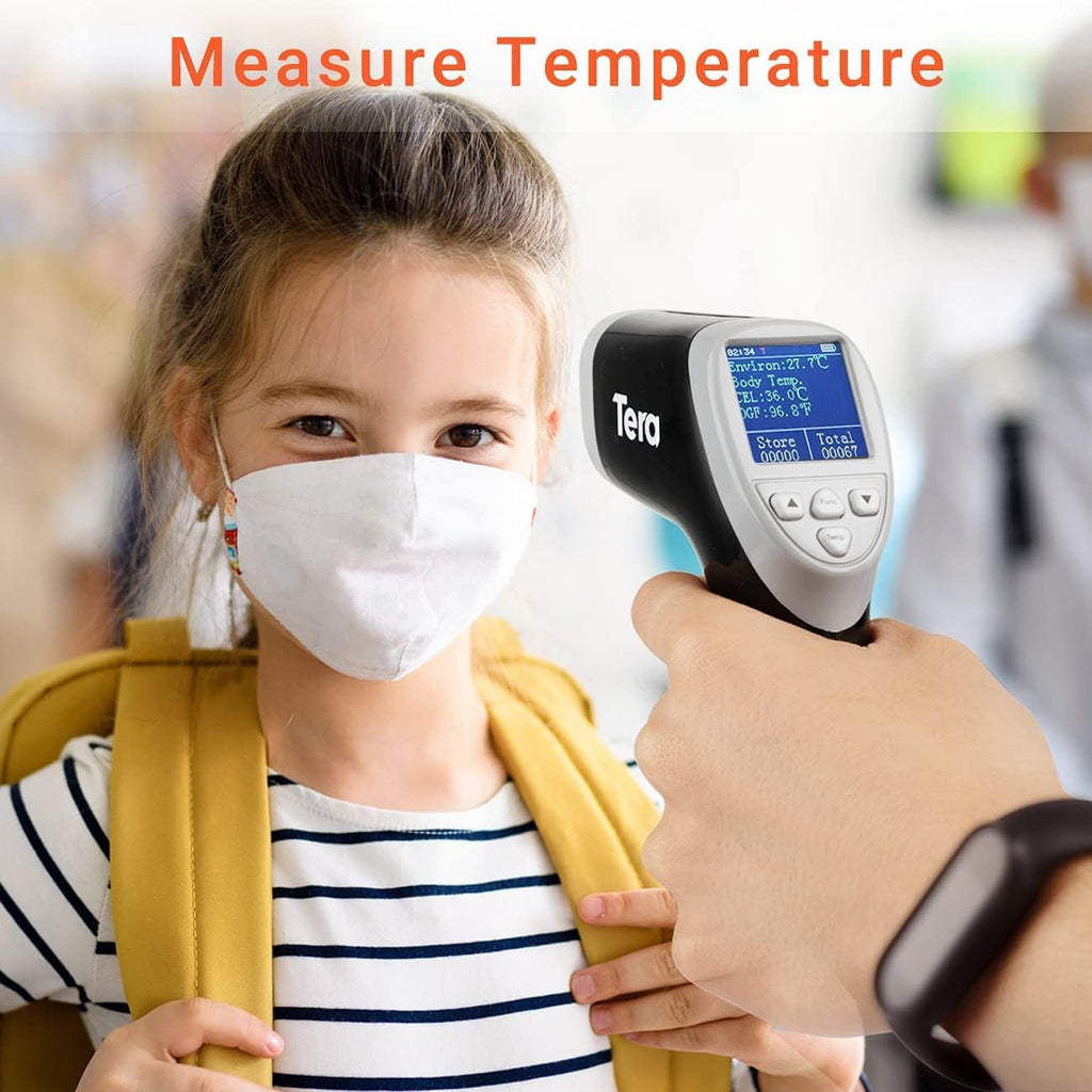 Tera Barcode Scanner Temperature Thermometer 2D QR 1D Cordless Bar Code Reader with Digital Display Screen, Compatible with Bluetooth 2.4Ghz Wireless USB Wired Pack of 2 E903871