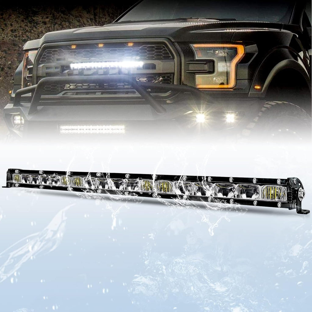 20 inch Single Row LED Light Bar Spot Flood Combo Beam 12V 24V Off Road Work Light Pack of 2 X948517