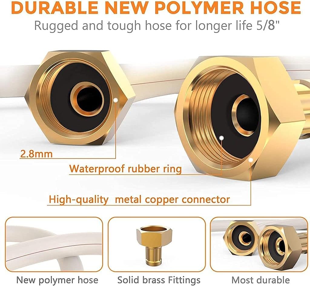 100 FT 1/2 Automatic Rewind Wall Mounted Hose Reel with 8 Patterns Hose Nozzles Y645