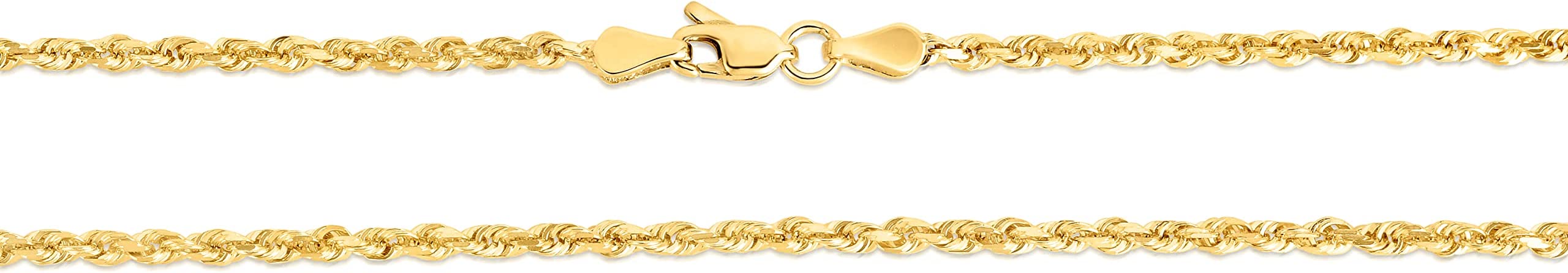 10k Yellow Gold Diamond Cut Rope Chain Necklace K10189