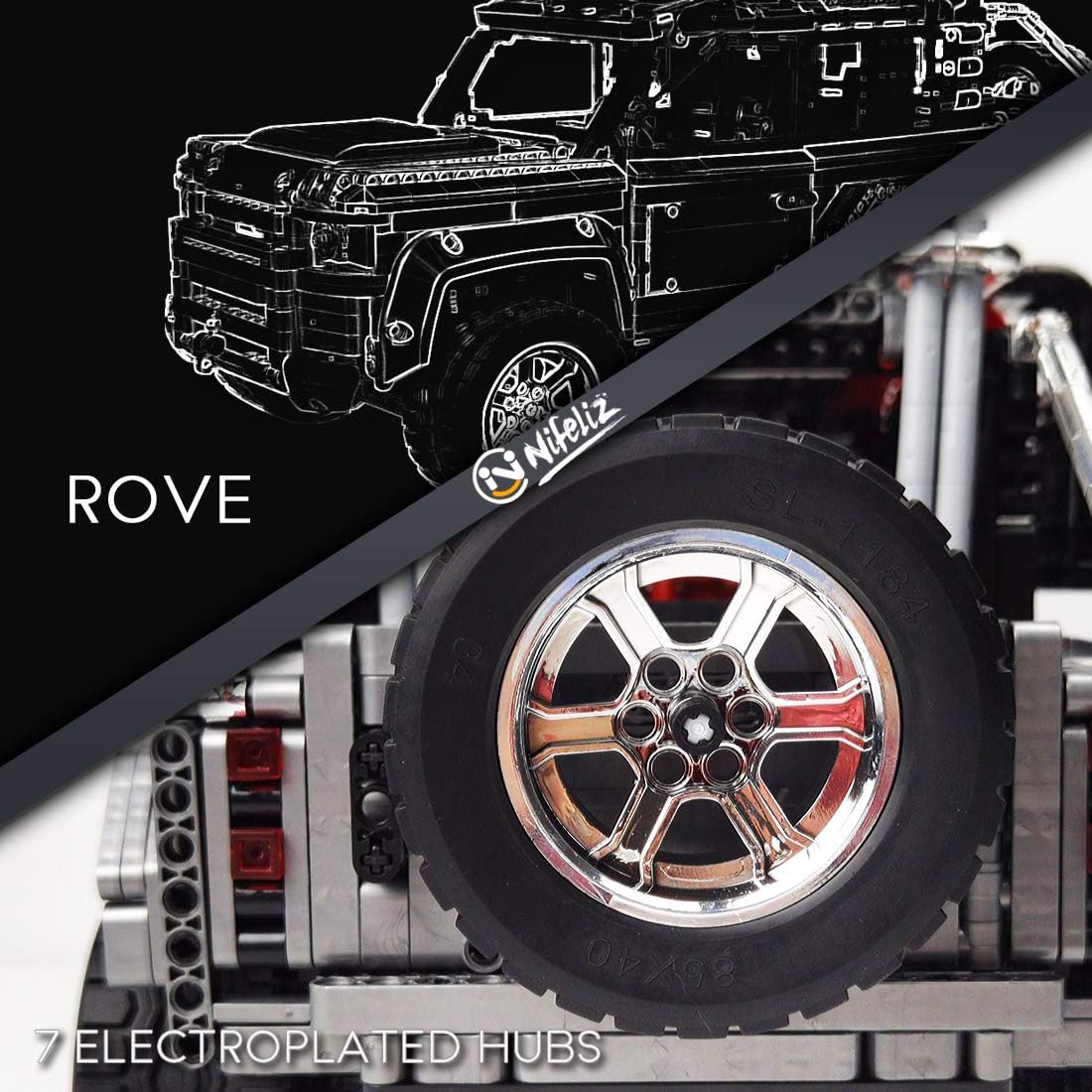 Off-Road Pickup 6X6 MOC Building Kit, 1:9 Scale Truck Model (3288 Pieces) O2028