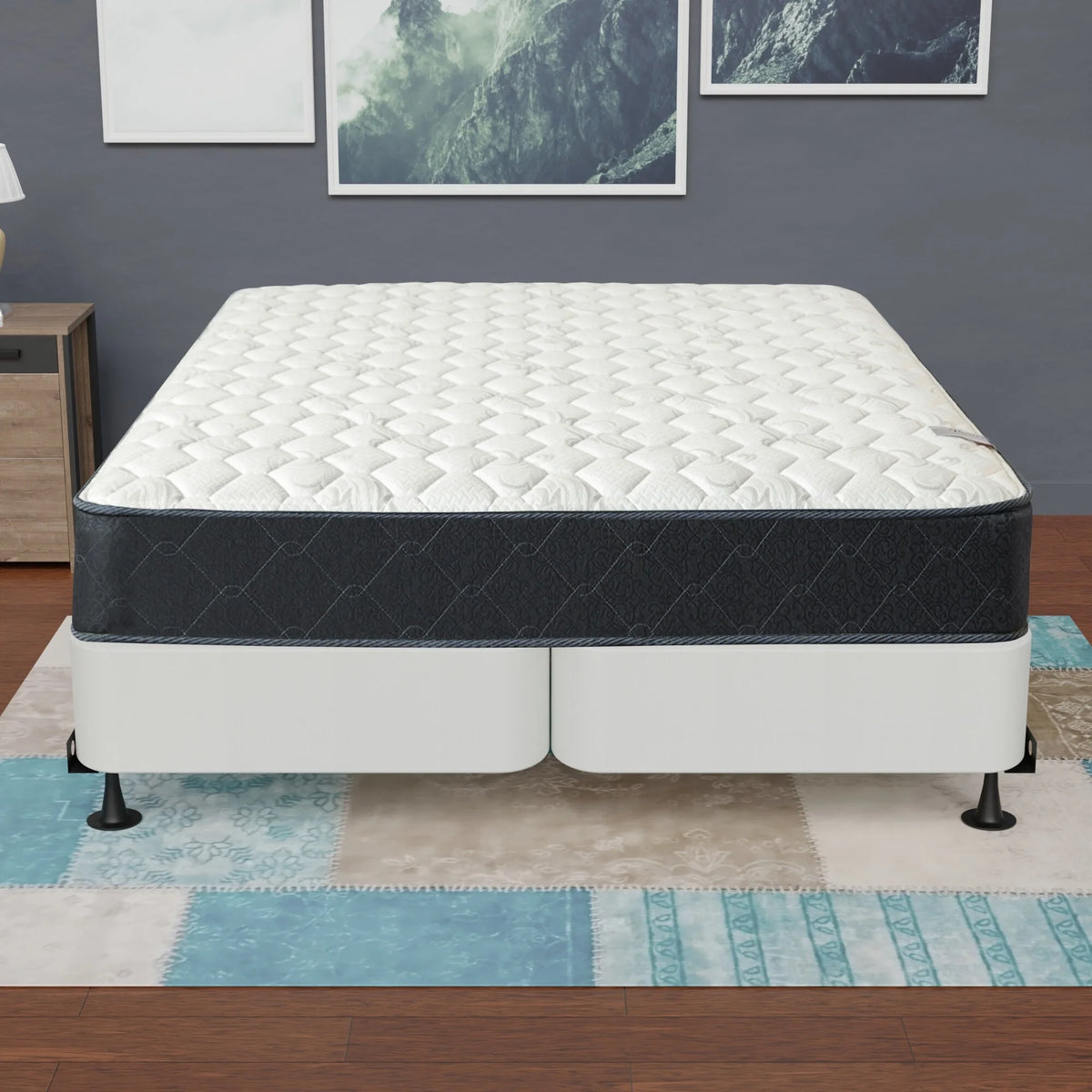 White Twin Low Profile Split Bed Foundation T37053