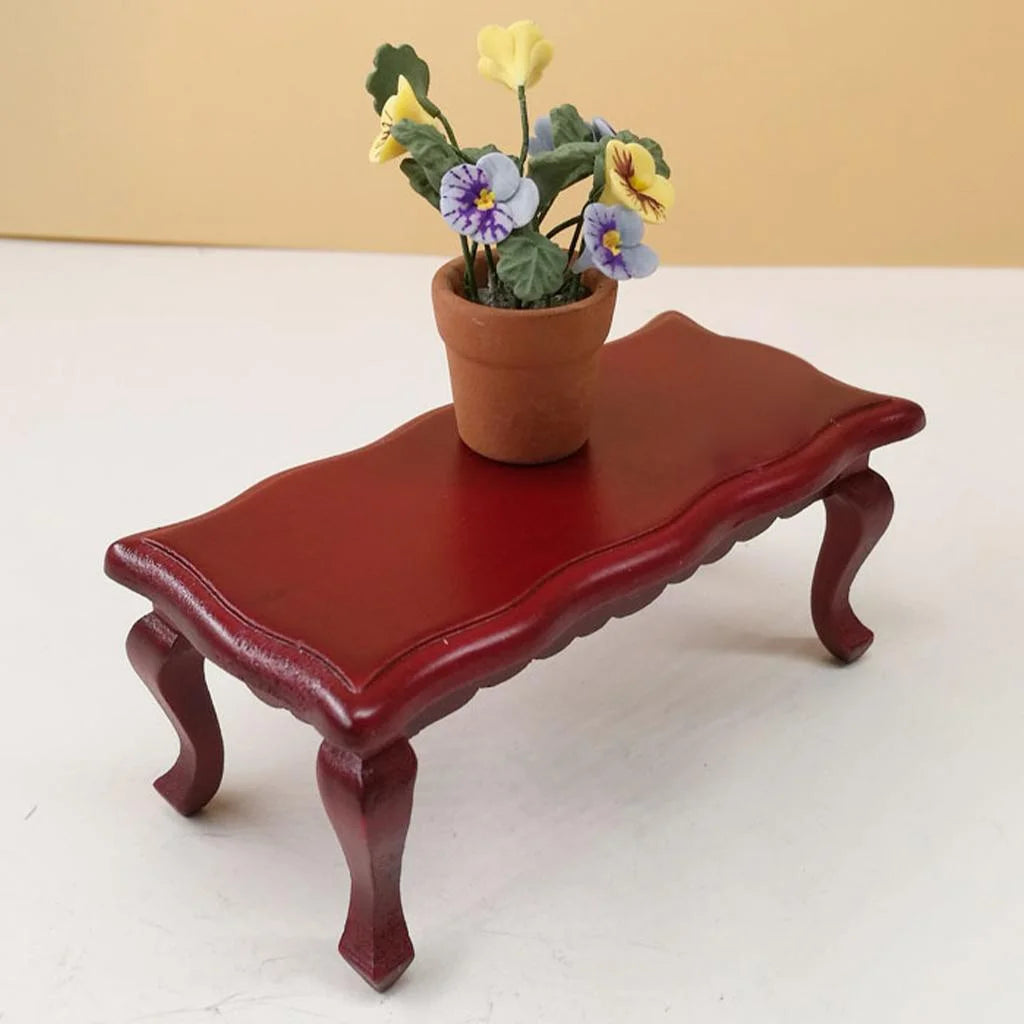 Miniature Walnut Tea Table Dollhouse Furniture E175006