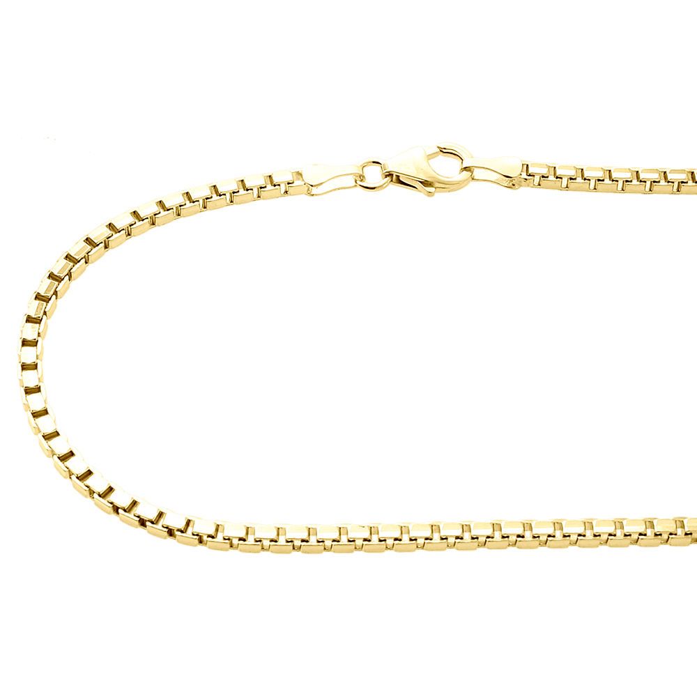 10K Yellow Gold 2.35mm Square Box Chain Necklace, 26 Inches C89788