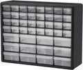 26 Drawer Plastic Parts Storage Cabinet, Black, Pack of 2 I3844