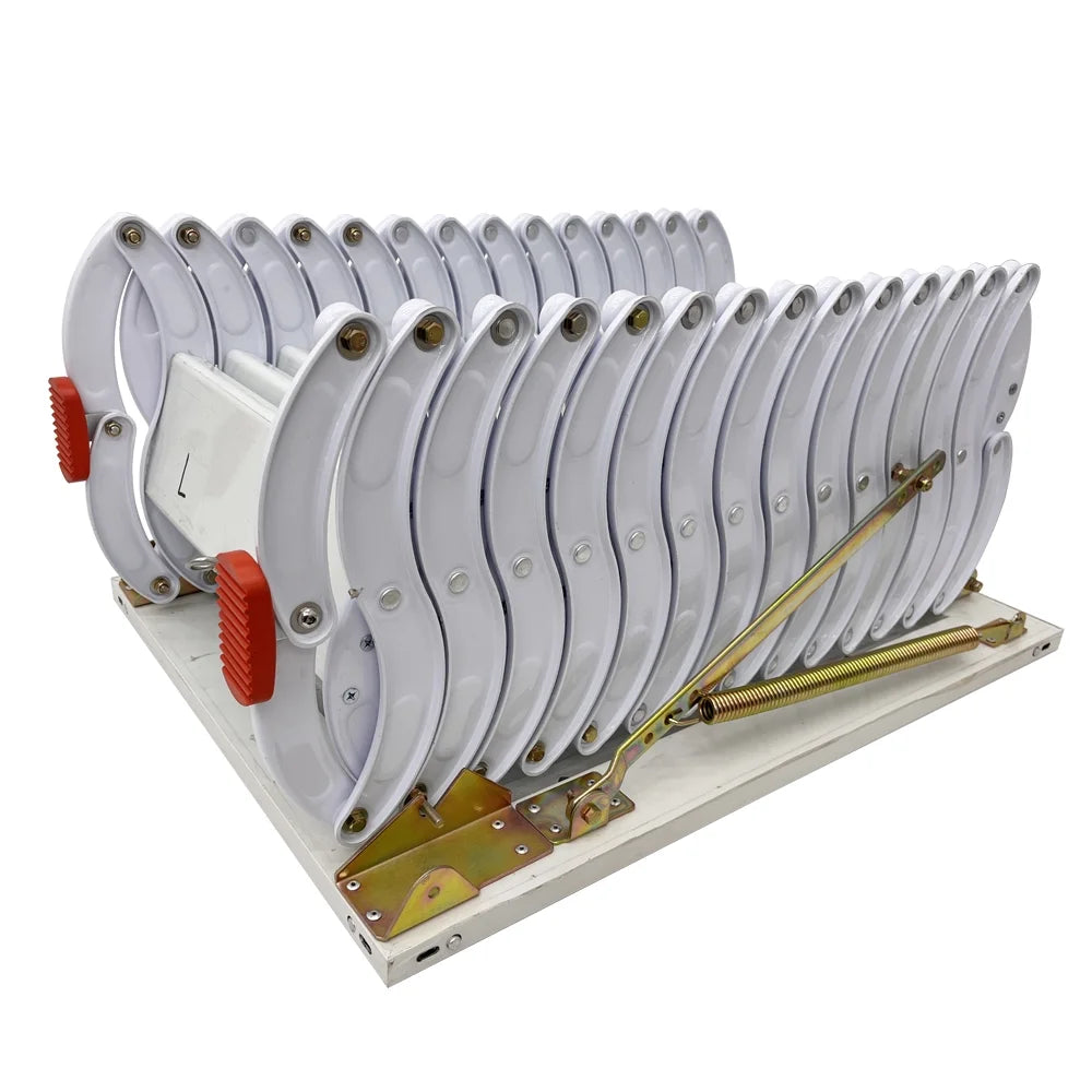 White 11.5ft 14 Steps Wall Mounted Folding Ladder Stairs G924