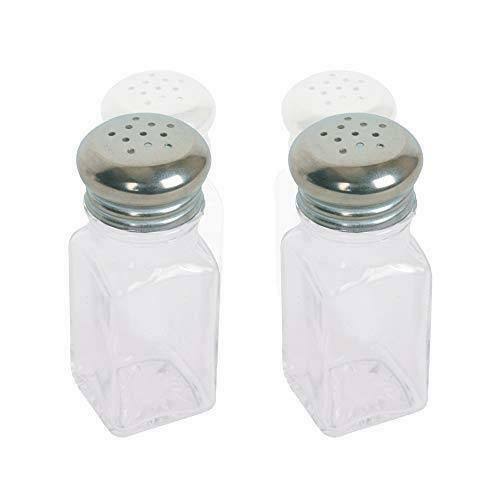 Salt and Pepper Shakers Glass 2 oz Metal Cap 12 PC N3838