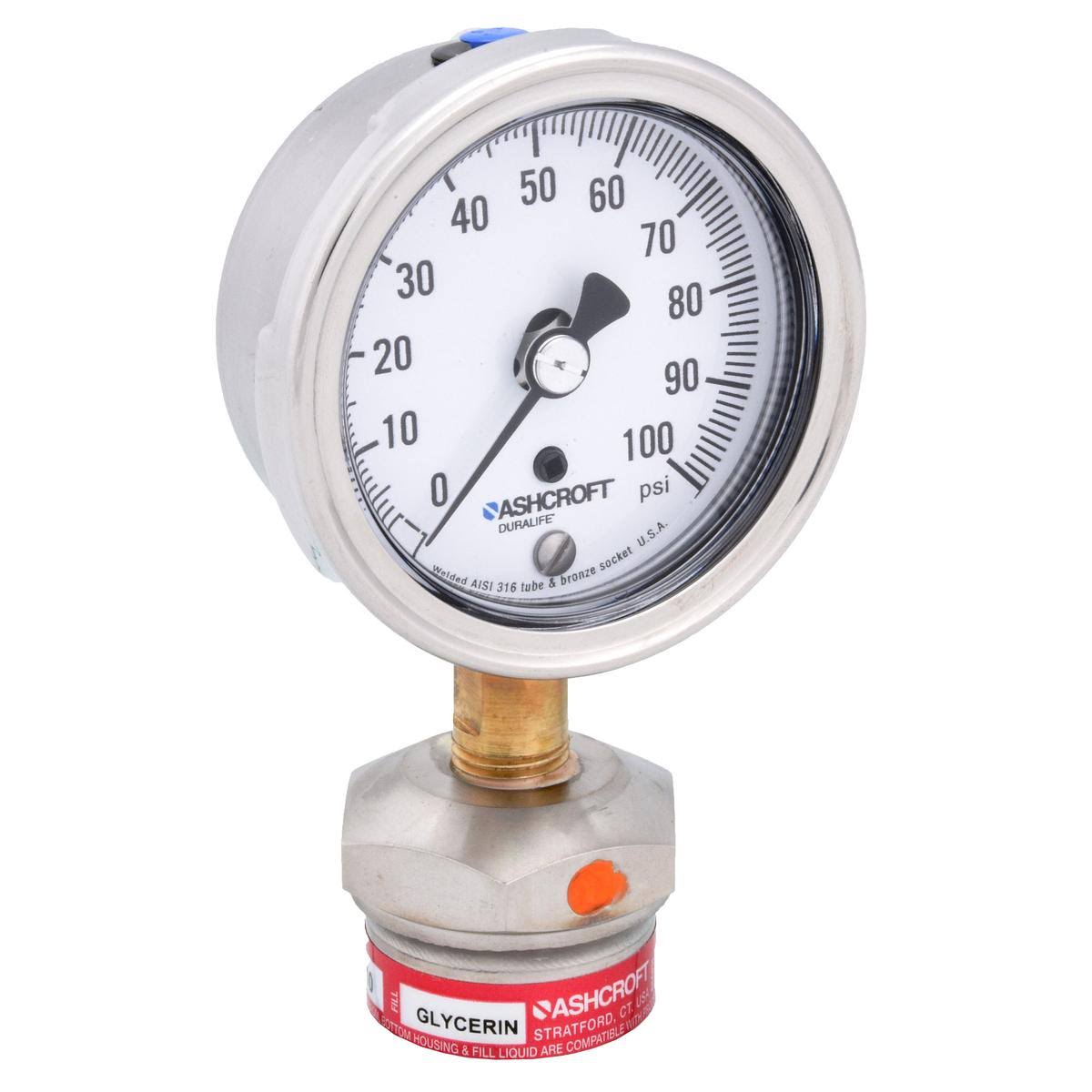 Pressure Gauge, 0 to 100 Psi, 2-1/2In G690
