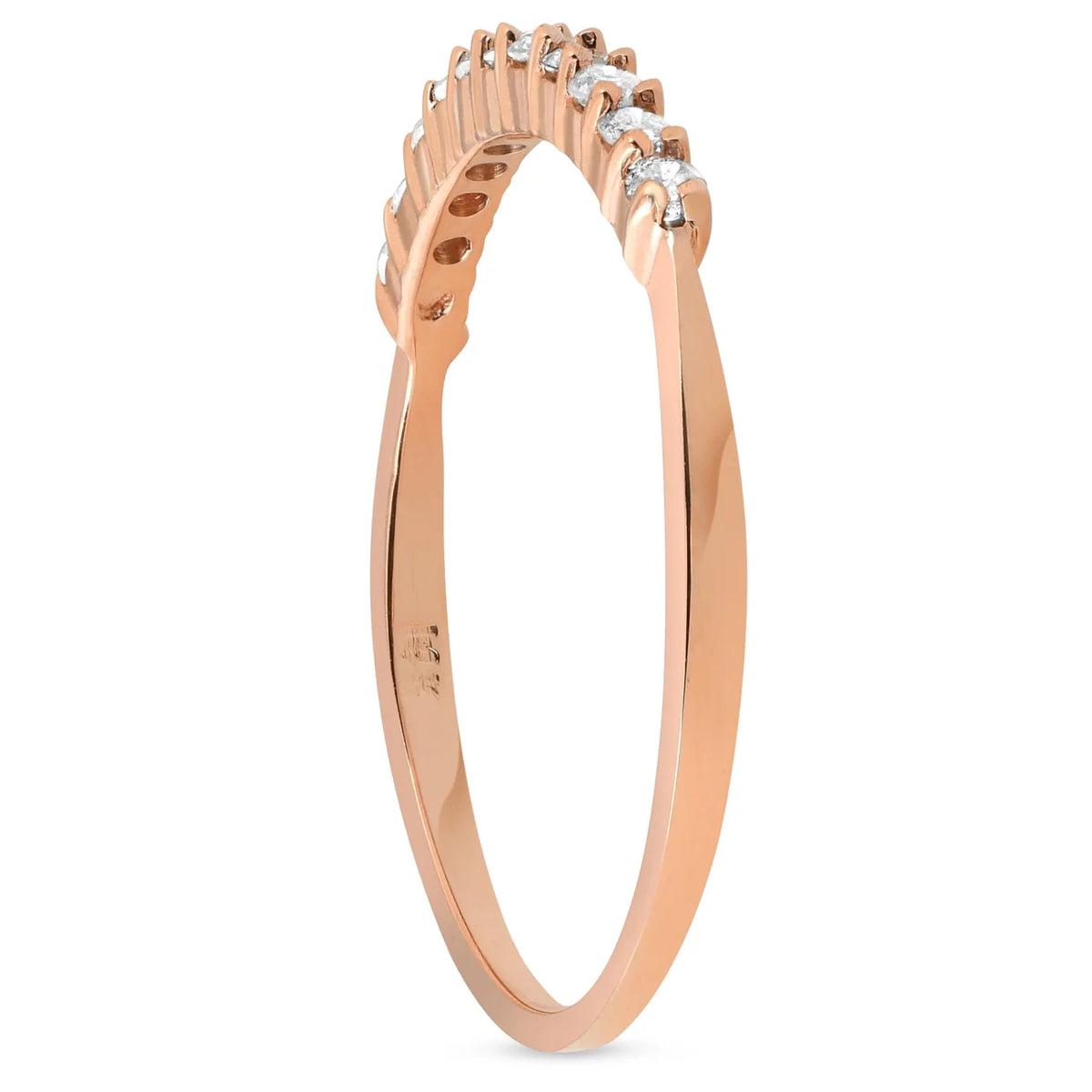 14K Rose Gold Diamond Ring O901