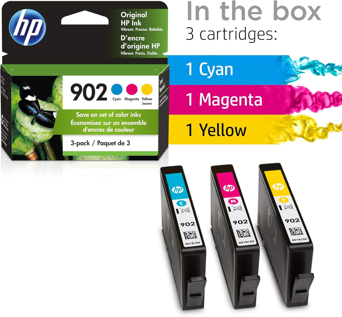 Cyan, Magenta, Yellow Ink Cartridges for HP OfficeJet 6900 Series, Pack of 2 Q931