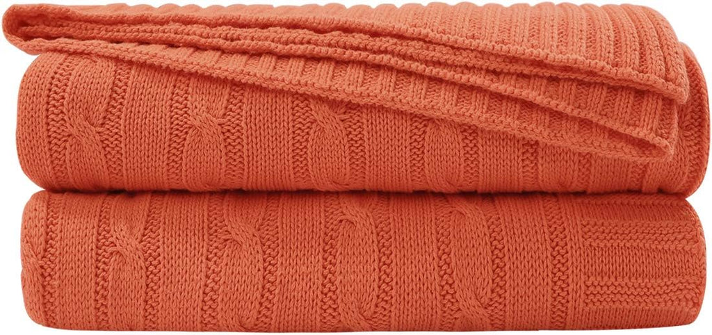 Rose Red 60x78 Inches 100% Cotton Knitted Throw Blanket T742176