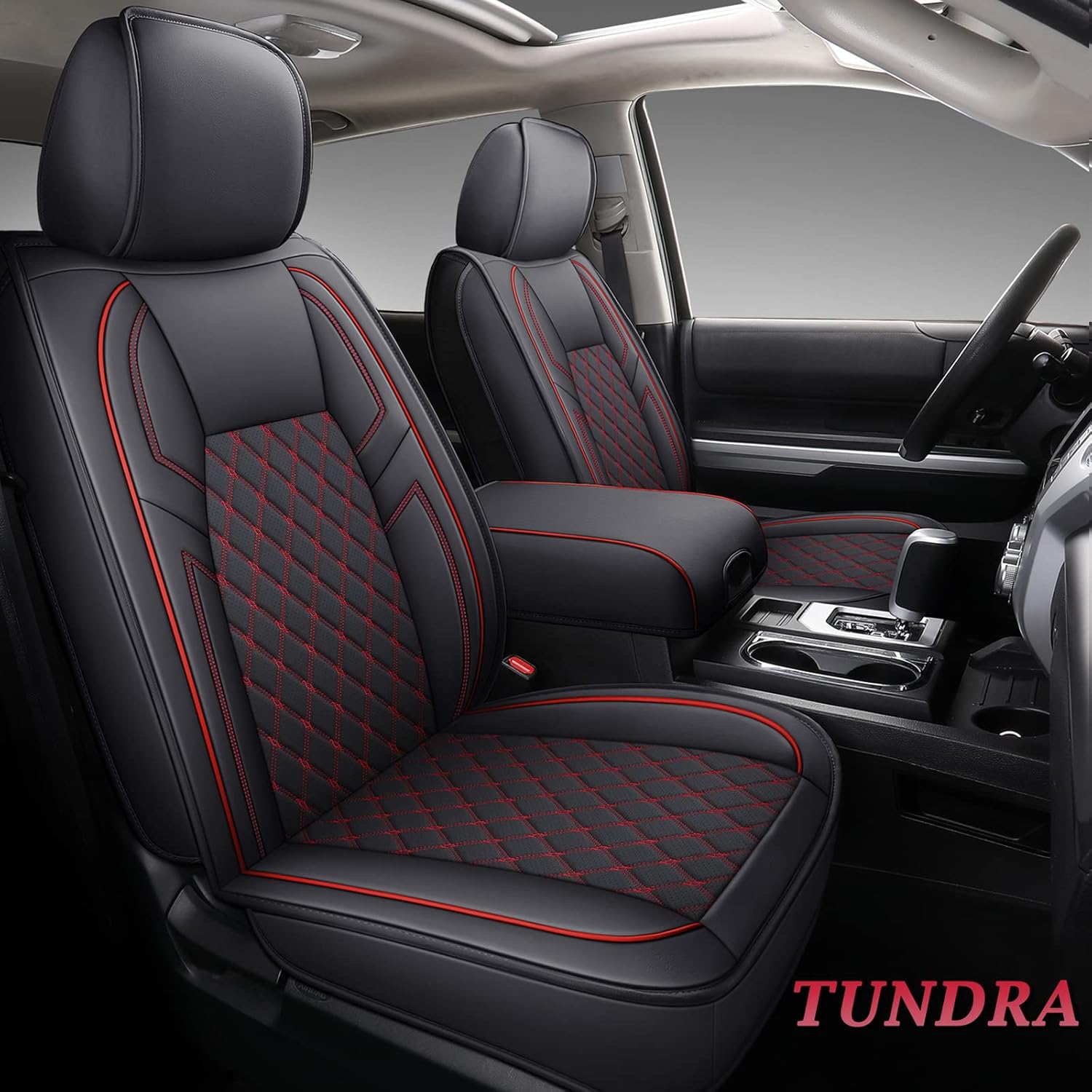 Gray Leather Seat Covers Full Set 5PCS D349250