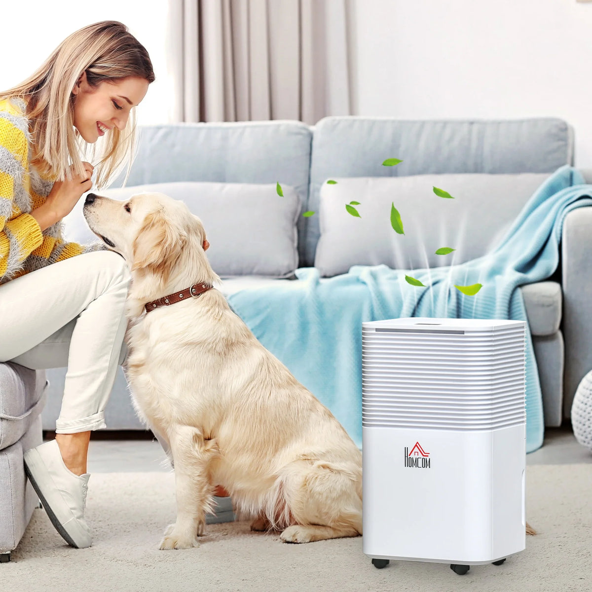 Portable Electric Dehumidifier with LED Display, 21pt/Day, White F14506