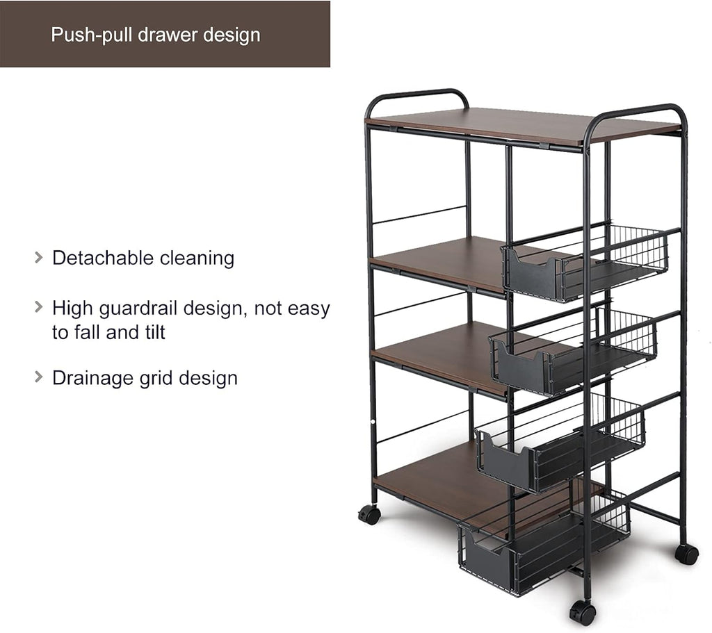Kitchen Standing Bakers Rack with Storage Basket O4435