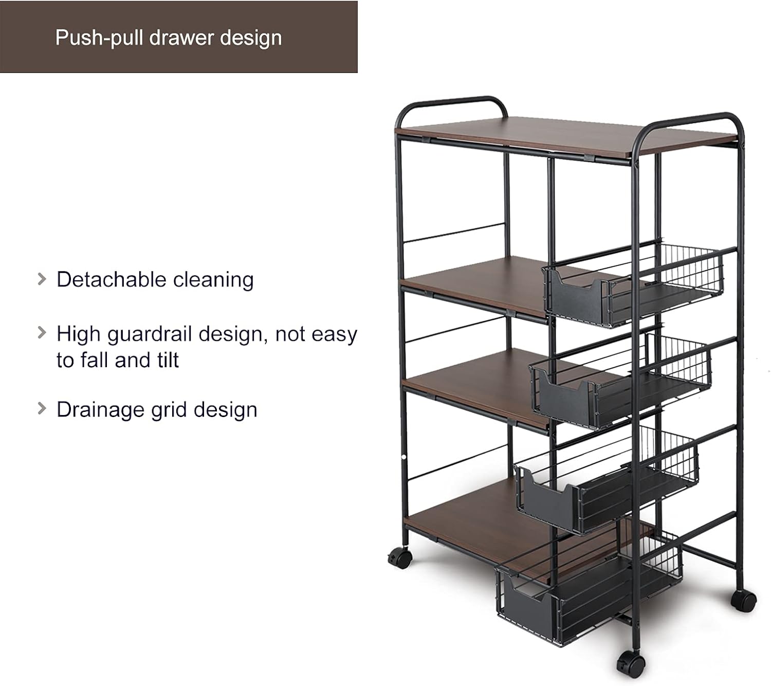 Kitchen Standing Bakers Rack with Storage Basket O4435