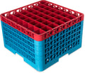 Red 49 Compartment Glass Rack with 5 Extenders N4180