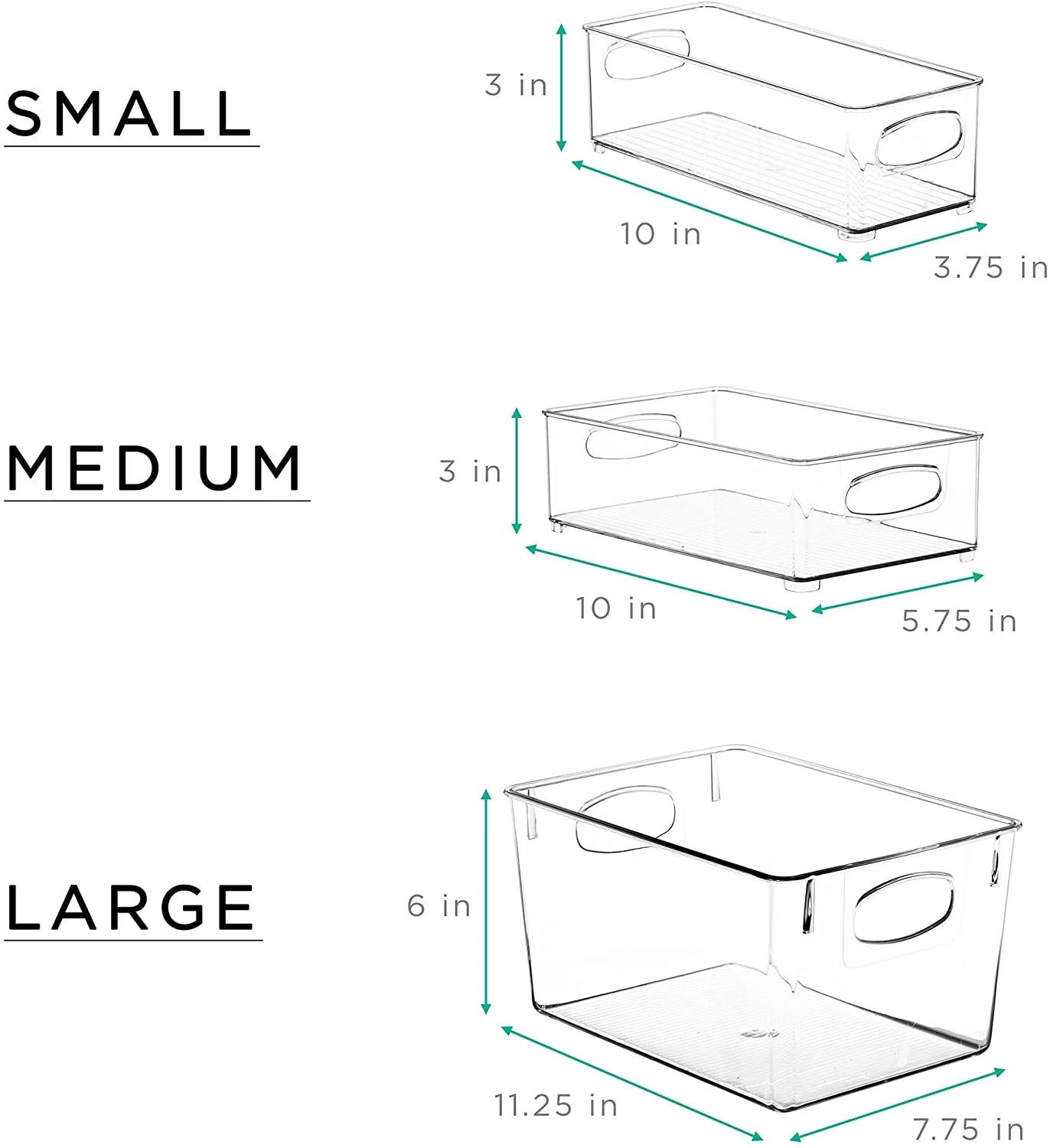 Set of 10 Kitchen Pantry Storage Bins X6770