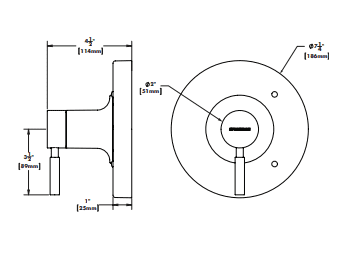 Black Universal Shower Valve Trim Z332926