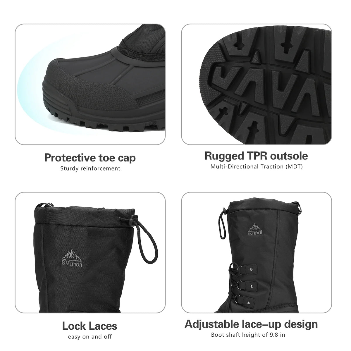 Black Waterproof Winter Snow Boots M56649