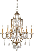 Bronze 6-Light Crystal Candle Chandelier Y248