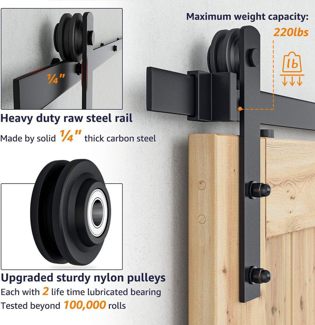 12ft Heavy Duty Sliding Barn Door Hardware Kit M226982